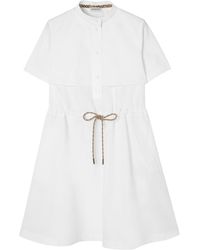 Burberry - Cotton Poplin Mini Shirt Dress - Lyst