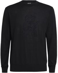 Giorgio Armani - Wool-Blend Logo Sweater - Lyst