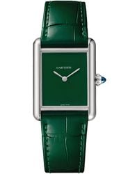Cartier - Large Steel Tank Must Watch - Lyst
