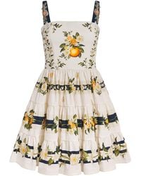 Agua Bendita - Cotton Floral Lima Valle Mini Dress - Lyst