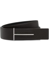 Tom Ford - Calf Leather Slim T Belt - Lyst