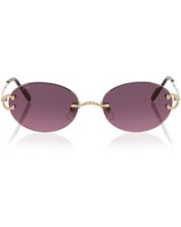 Cartier - Metal 06L001806 Round Sunglasses - Lyst