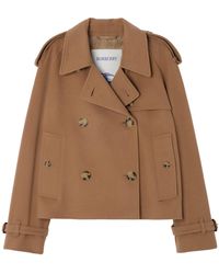 Burberry - Cashmere Mayfair Cropped Trench Jacket - Lyst