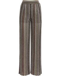 Missoni - Wide-Leg Striped Trousers With Textured Metallic Finish - Lyst