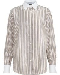 Brunello Cucinelli - Cotton Dazzling Stripe Shirt - Lyst