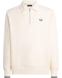 Fred Perry - Cotton Half-Zip Sweatshirt - Lyst