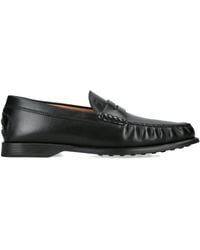 Tod's - Leather Arricciato Gomma Loafers - Lyst