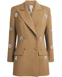 Huishan Zhang - Wool Embellished Joanne Blazer - Lyst