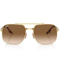 Ray-Ban - Rounded Pilot Sunglasses - Lyst