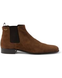 Prada - Suede Chelsea Boots - Lyst