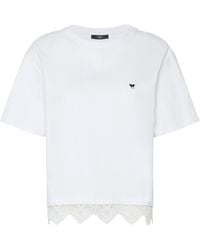 Weekend by Maxmara - Cotton Lace-Hem T-Shirt - Lyst