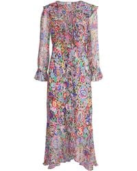 RIXO London - Leopard-Floral Print Gracye Maxi Dress - Lyst