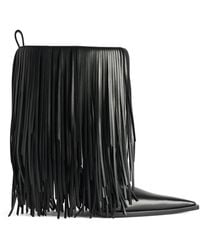Balenciaga - Calfskin Avenue Fringed Heeled Boots 90 - Lyst
