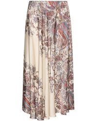 Marella - Satin Paisley Print Skirt - Lyst