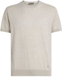 Corneliani - Silk-Cotton Short-Sleeve Sweater - Lyst
