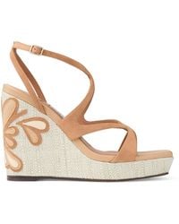 Jimmy Choo - Ayla 110 Suede Wedge Sandals - Lyst
