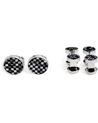 Tateossian - Thompson Onyx Checkerboard Cufflinks And Studs Set - Lyst
