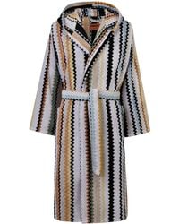 Missoni - Towelling Zigzag Curt Robe - Lyst