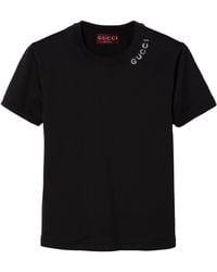 Gucci - Crystal-embellished Logo T-shirt - Lyst