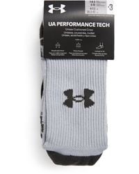 Under Armour - Performance Tech Crew Socks (pack Of 3) - Lyst