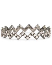 Eva Fehren - Blackened And Diamond Ziggy Ring - Lyst