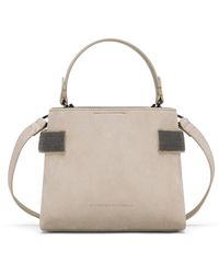 Brunello Cucinelli - Suede Monili-trim Top-handle Bag - Lyst