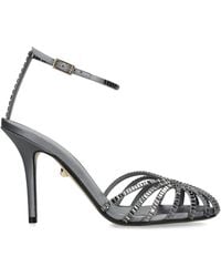 ALEVI - Satin Penelope Xtal Heeled Sandals 95 - Lyst