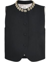 Sandro - Wool Crystal-Embellished Waistcoat - Lyst