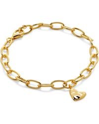 Monica Vinader - Vermeil Heart Charm Bracelet - Lyst