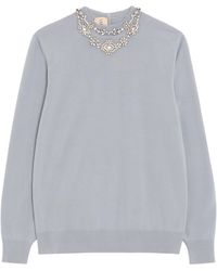 Valentino - Virgin Wool Embellished Sweater - Lyst