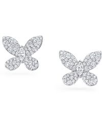 Graff - White Gold And Diamond Butterfly Stud Earrings - Lyst