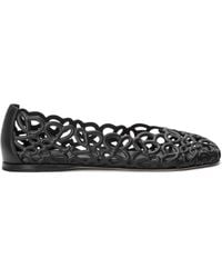 Loewe - Leather Petal Anagram Ballet Flats - Lyst