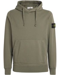Stone Island - Organic Cotton Fleece Hoodie - Lyst