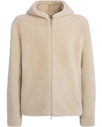 Eleventy - Shearling Hooded Jacket - Lyst