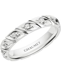 Chaumet - Platinum And Diamond Torsade De Wedding Ring - Lyst