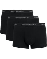 Emporio Armani - Stretch-Cotton Logo Trunks - Lyst