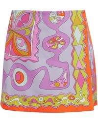 PUCCI - Silk Angoli Print Mini Skirt - Lyst