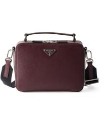 Prada - Medium Saffiano Leather Brique Cross-Body Bag - Lyst