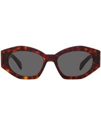 Celine - Tortoiseshell Cat Eye Oval Sunglasses - Lyst