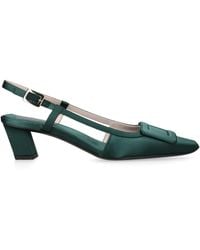Roger Vivier - Satin Belle Vivier Slingback Pumps 45 - Lyst