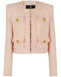 Balmain - Tweed Button-detail Jacket - Lyst