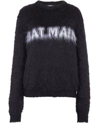 Balmain - Logo Mohair Sweater - Lyst