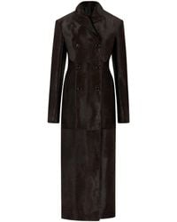 Alaïa - Pony Calfskin Double-Breasted Coat - Lyst