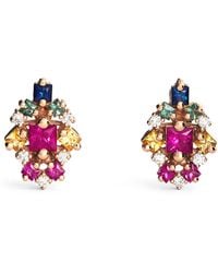 Suzanne Kalan - Diamond And Sapphire La Fantaisie Stud Earrings - Lyst