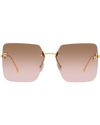 Fendi - Metal Irregular Sunglasses - Lyst