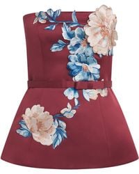 LEO LIN - Floral Embroidered Nadia Bustier Top - Lyst