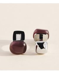 Babette Wasserman - Rhodium-Plated Cat's Eye Twist Square Cufflinks - Lyst