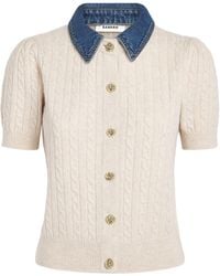 Sandro - Wool-Cashmere Denim-Collar Cardigan - Lyst