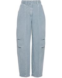Brunello Cucinelli - Garment-dyed Cotton-linen Chino Trousers - Lyst