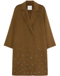 Marina Rinaldi - Virgin Wool Embellished Coat - Lyst